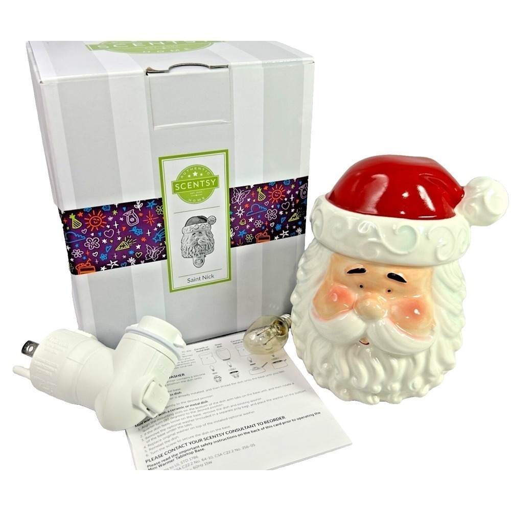 Scentsy SAINT‎ NICK Santa Mini Warmer with Bulb New in Box